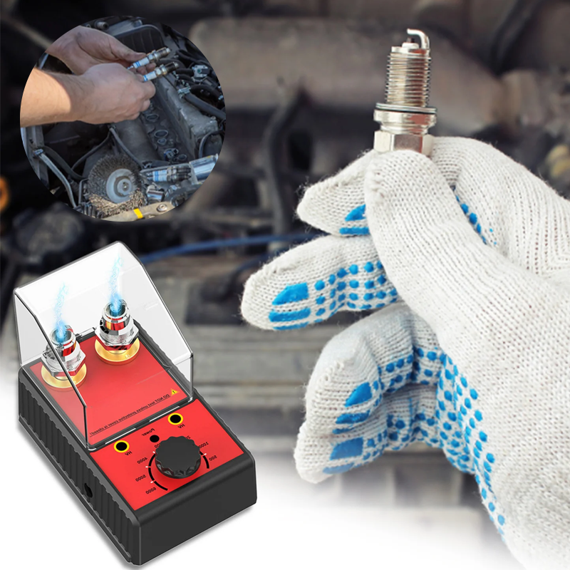 Dobbelt tændrørstester med to 12 mm tændrørsfatninger