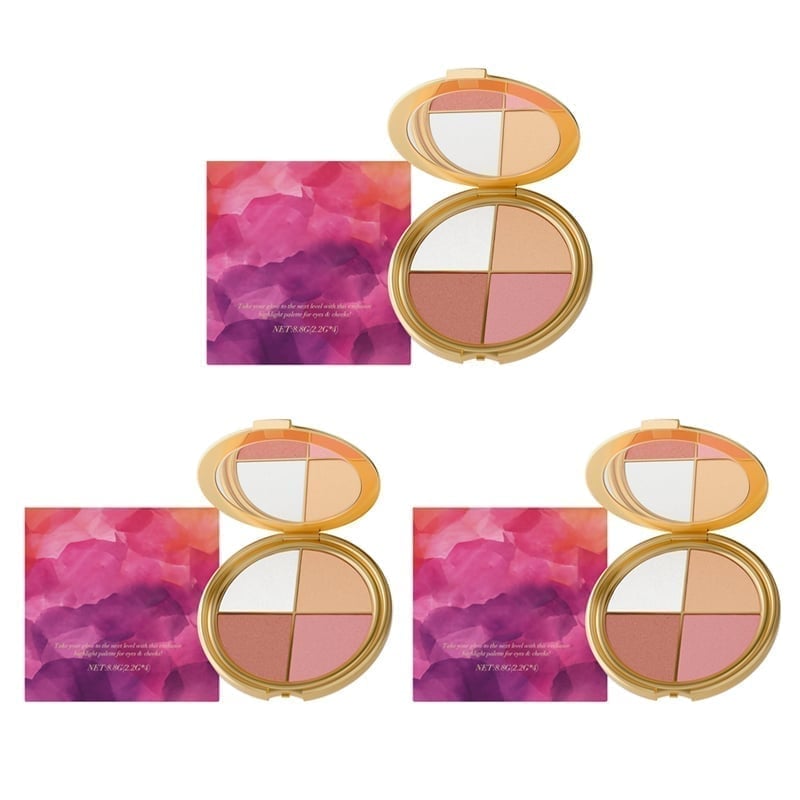 Alt-i-en highlighter, øjenskygge & blush palette