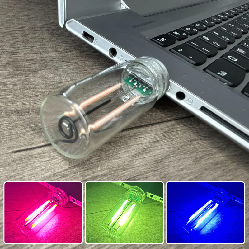 USB glasflaske natlampe med touchfunktion