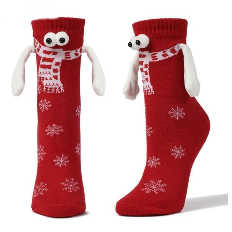 Magnetiske holde-i-hånd sokker i julemotiv