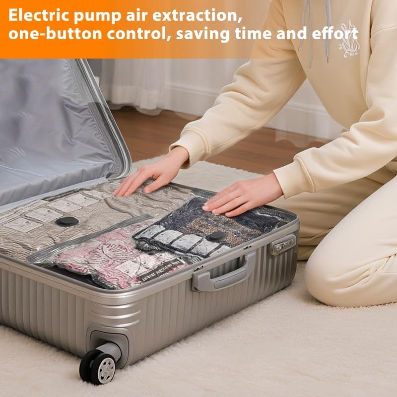 Vakuumkompressede rejseposer med luftpumpe