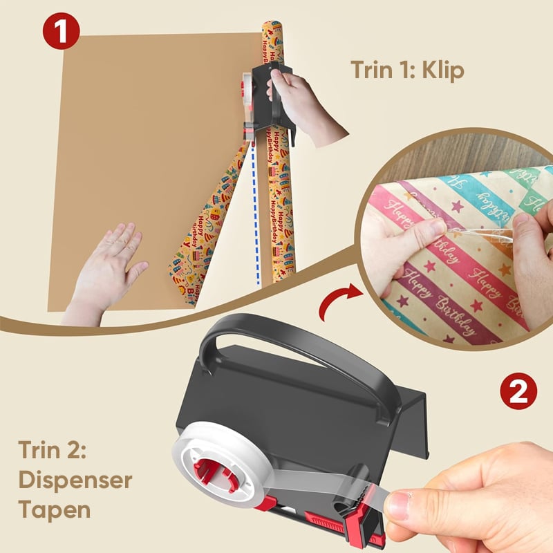 Sakerplus gavepapirskærer og dispensersæt