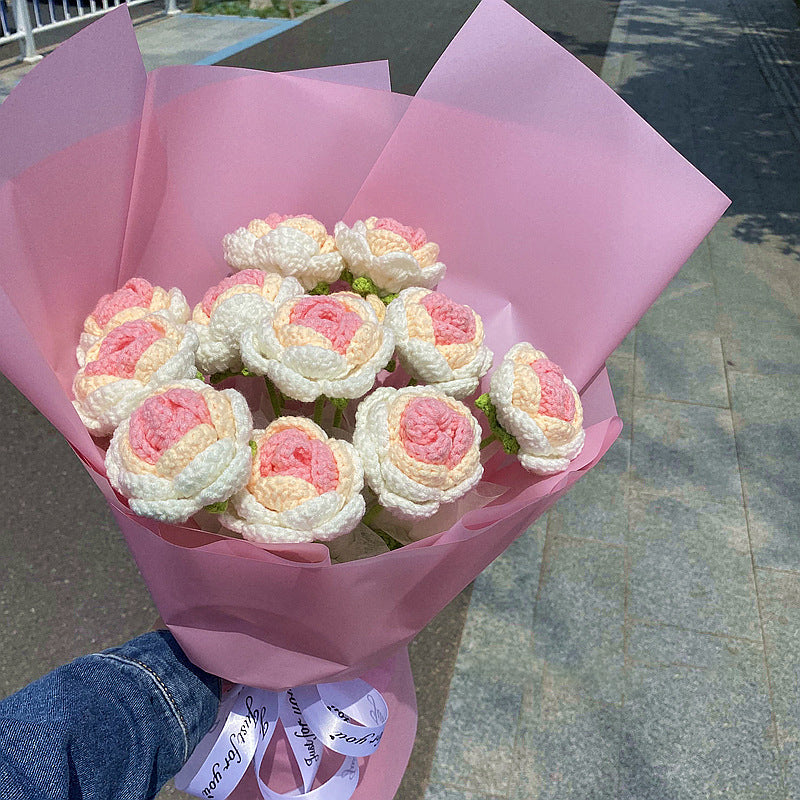 Hæklede blomsterbuketter