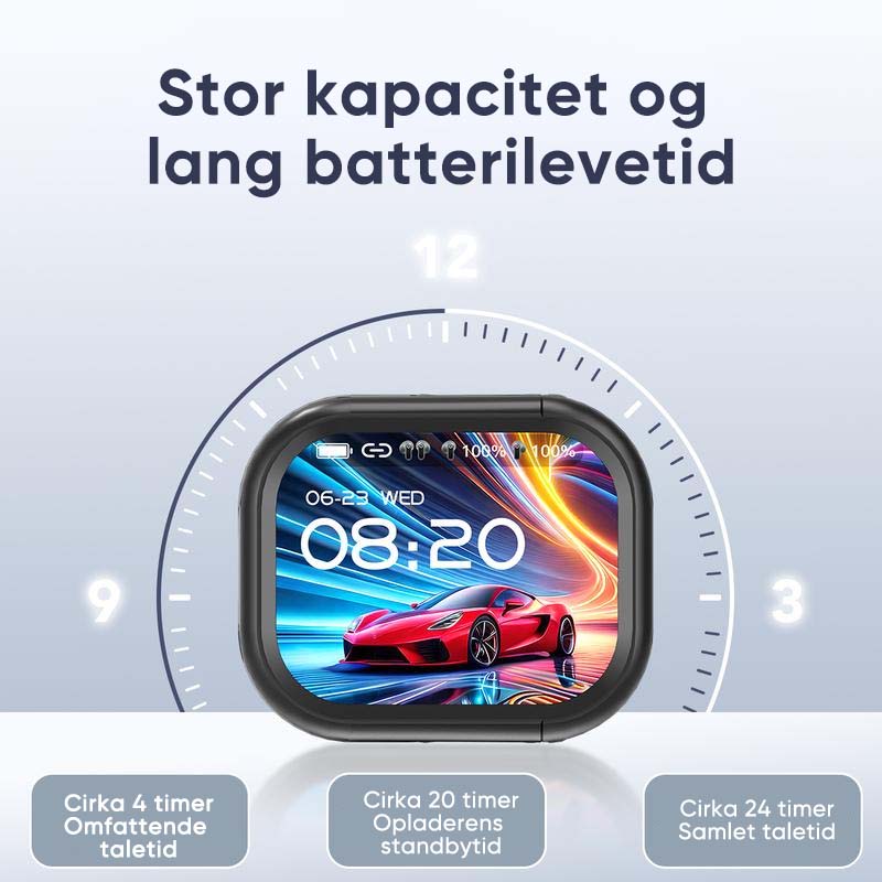 Støjreducerende oversættelses øretelefoner med farveskærm