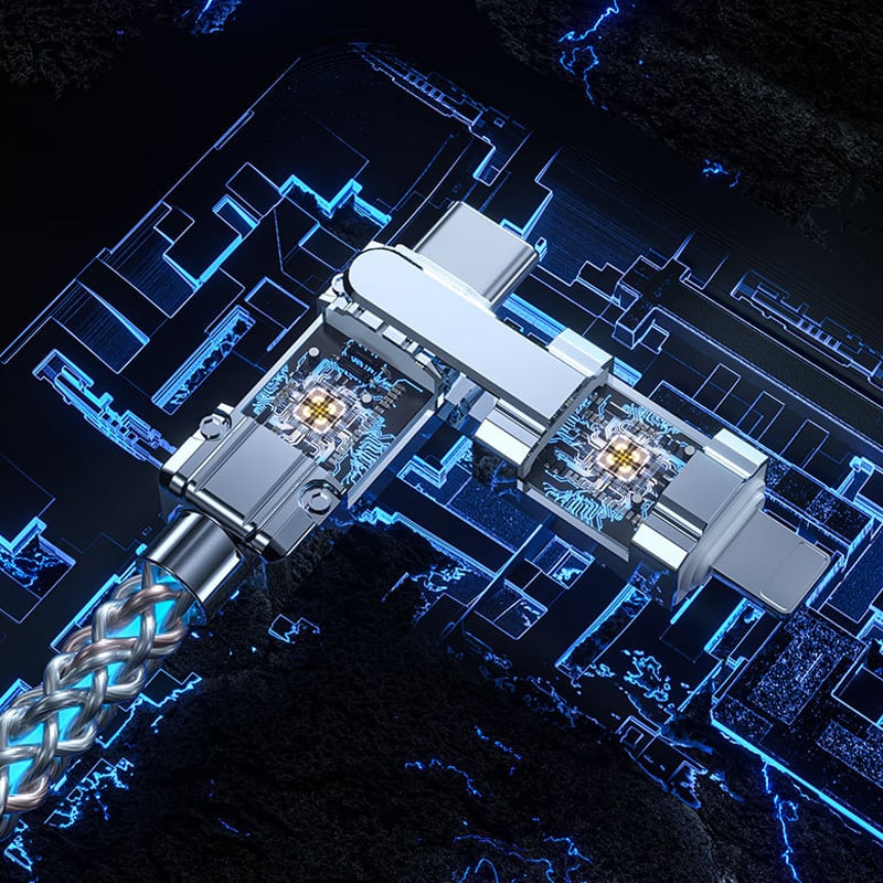 Fire-i-En 100W ladekabel med farverigt lys