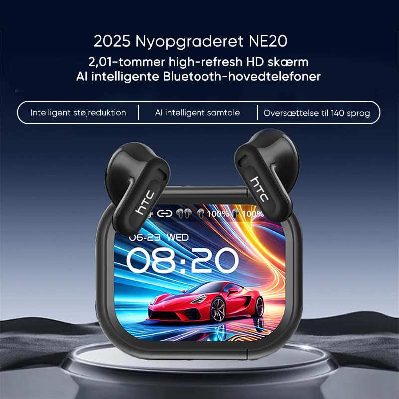 Støjreducerende oversættelses øretelefoner med farveskærm