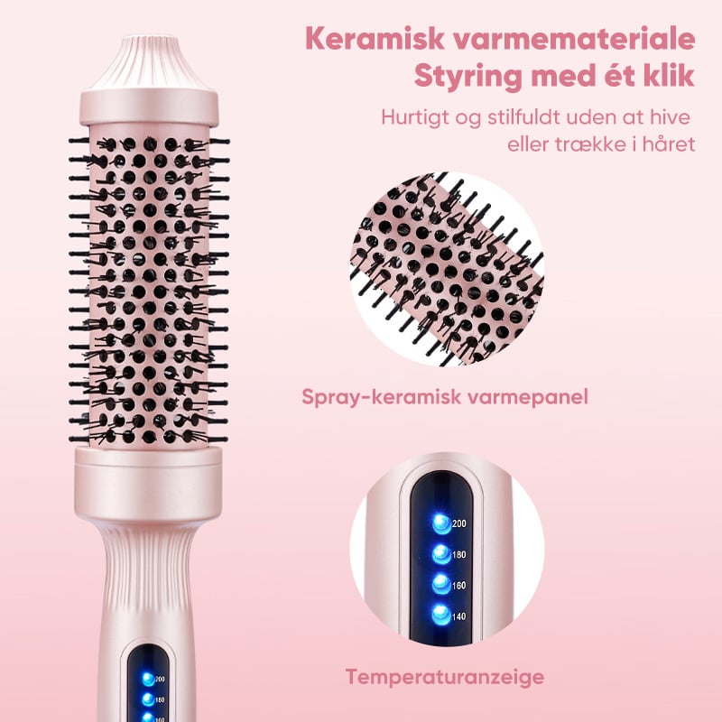 2-i-1 hårstylingbørste til glat og krøllet hår