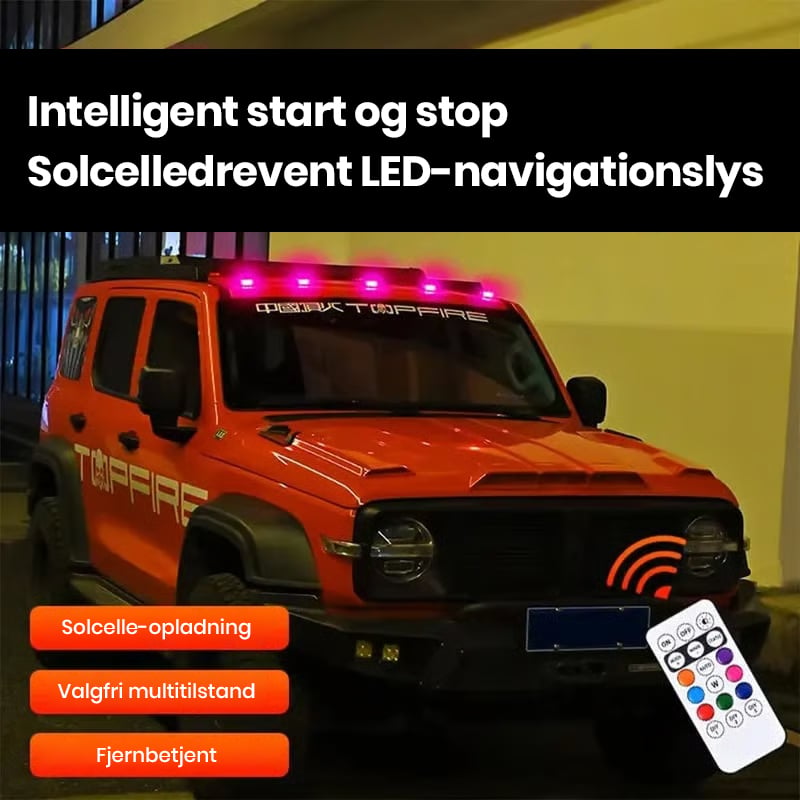 Solcelledrevne RGB tagblinklygter
