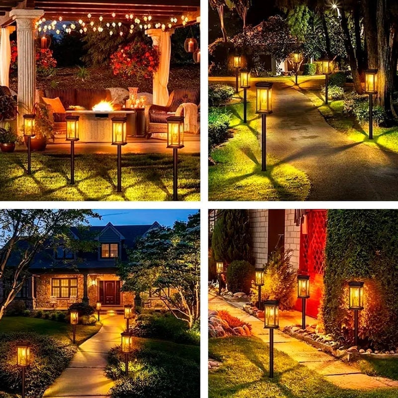 Solcelledrevne græsplænelamper med wolframglødetråd (2 stk.)