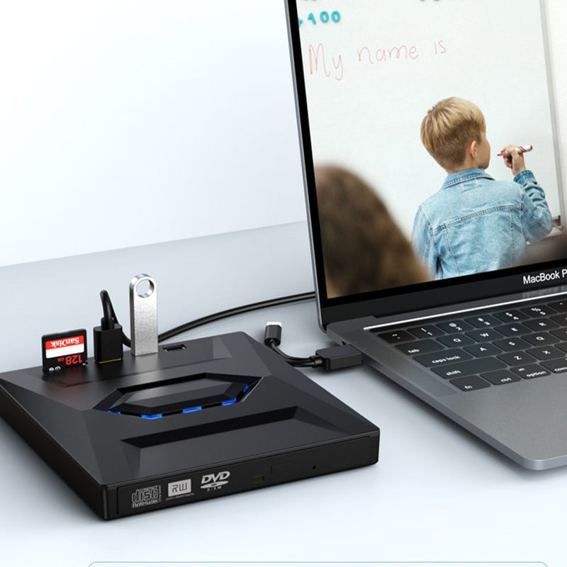 7-i-1 Eksternt USB DVD drev & Blu-ray afspiller