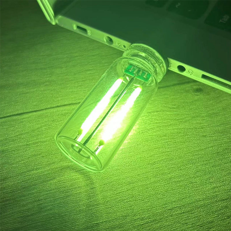 USB glasflaske natlampe med touchfunktion