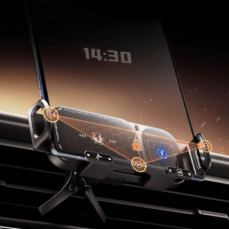 Roterende telefonholder med trådløs opladning til bilen
