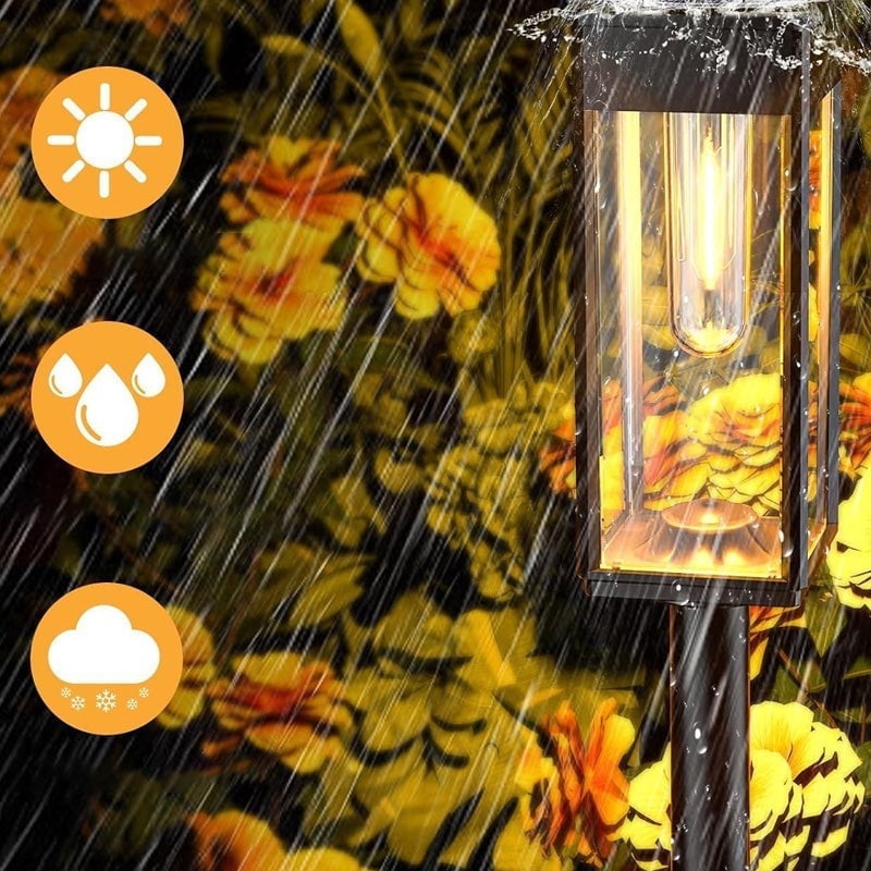 Solcelledrevne græsplænelamper med wolframglødetråd (2 stk.)