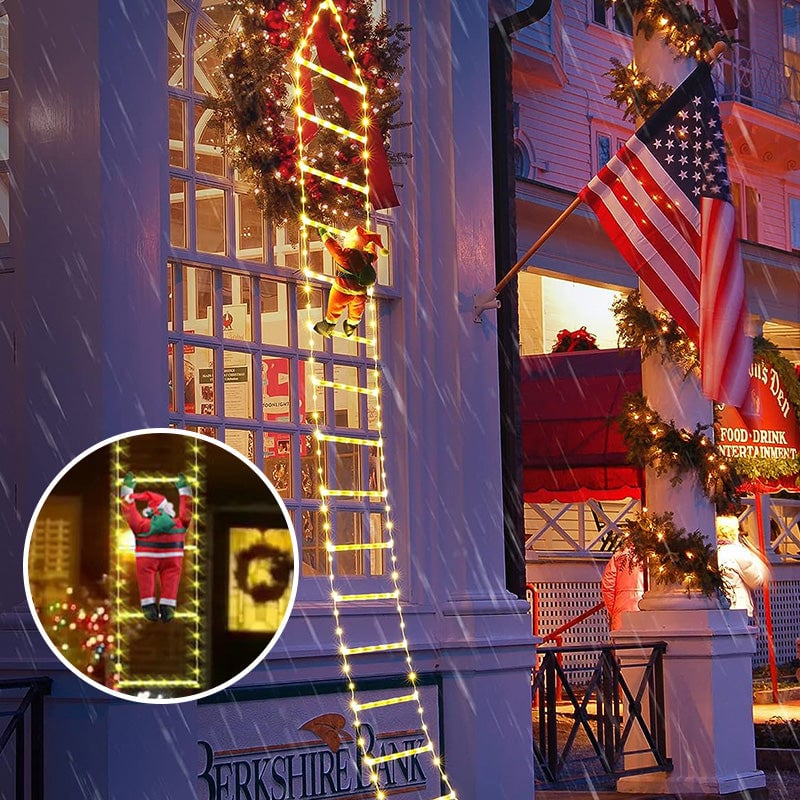 Klatrende julemand op ad stige-juledekoration