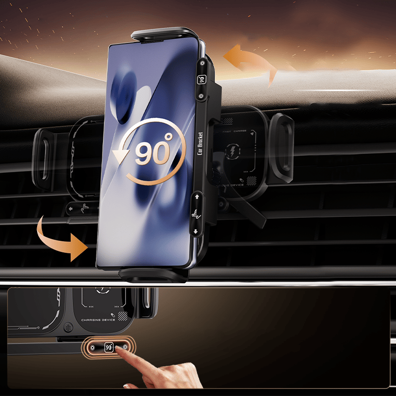 Roterende telefonholder med trådløs opladning til bilen