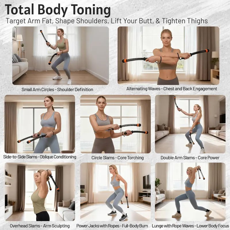 Adjustable Ropeless Battle Ropes Training