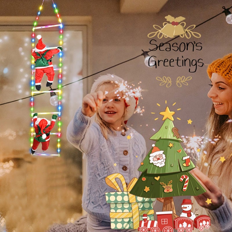 Klatrende julemand op ad stige-juledekoration