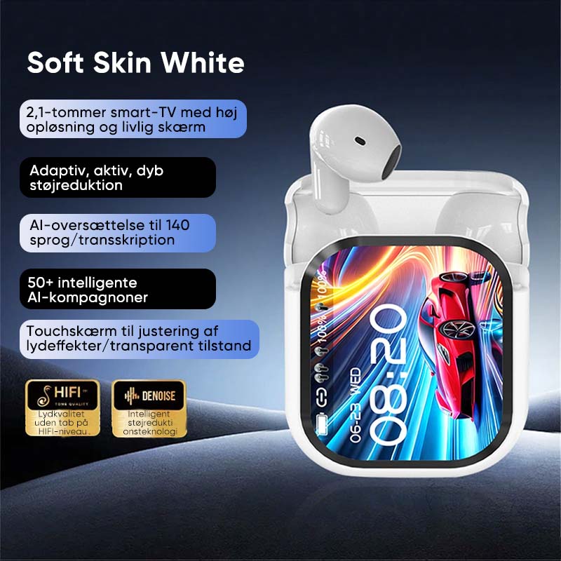 Støjreducerende oversættelses øretelefoner med farveskærm