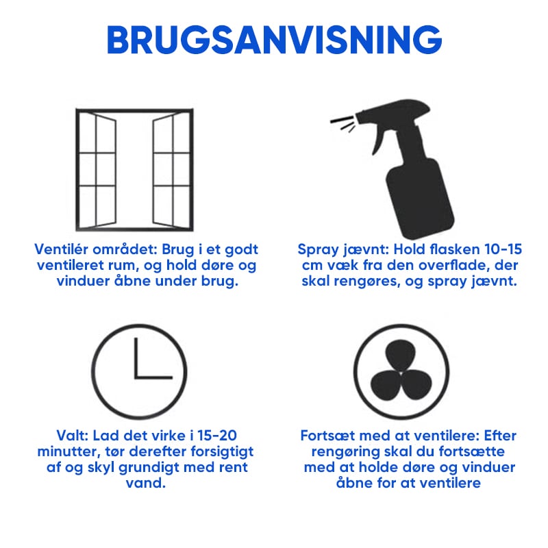 Hurtigtvirkende anti-skimmel vægrensespray