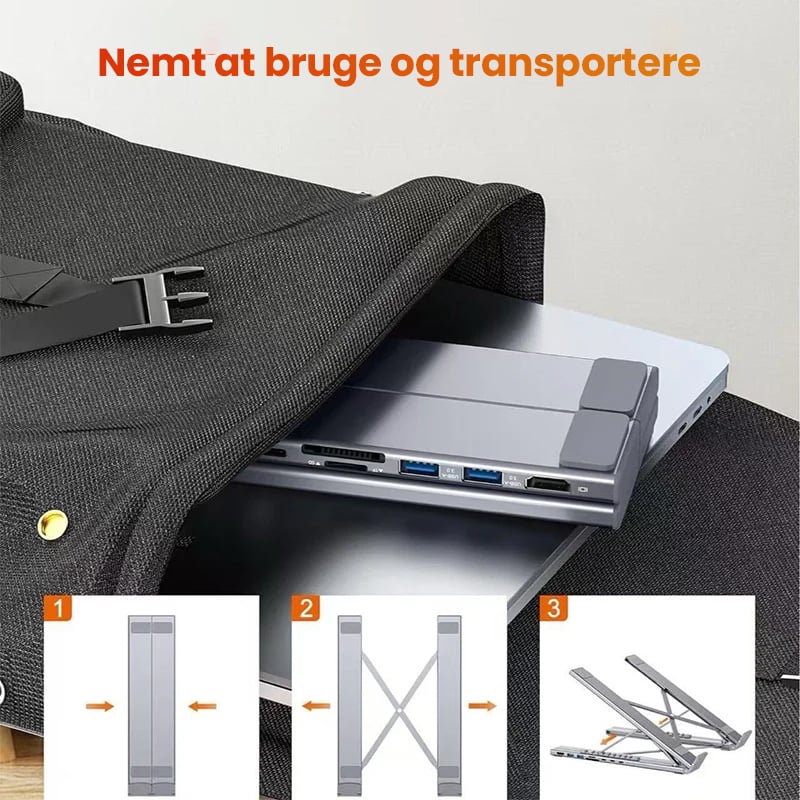 8-i-1 USB-C docking station til bærbar computer