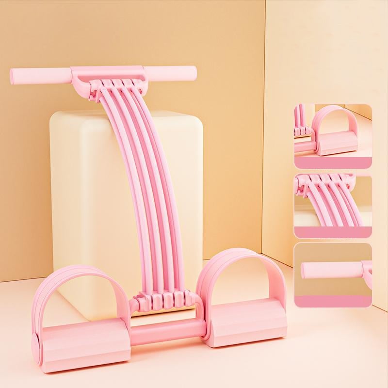 Modstandstræningsapparat med fodpedal og elastik til hjemmetræning