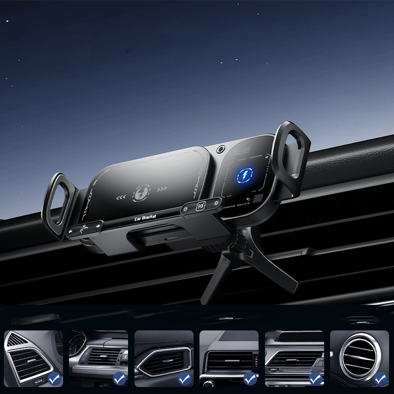 Roterende telefonholder med trådløs opladning til bilen