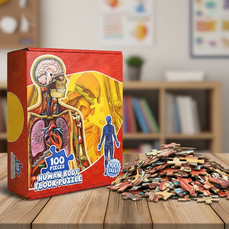 Menneskelig anatomi-puslespil til børn