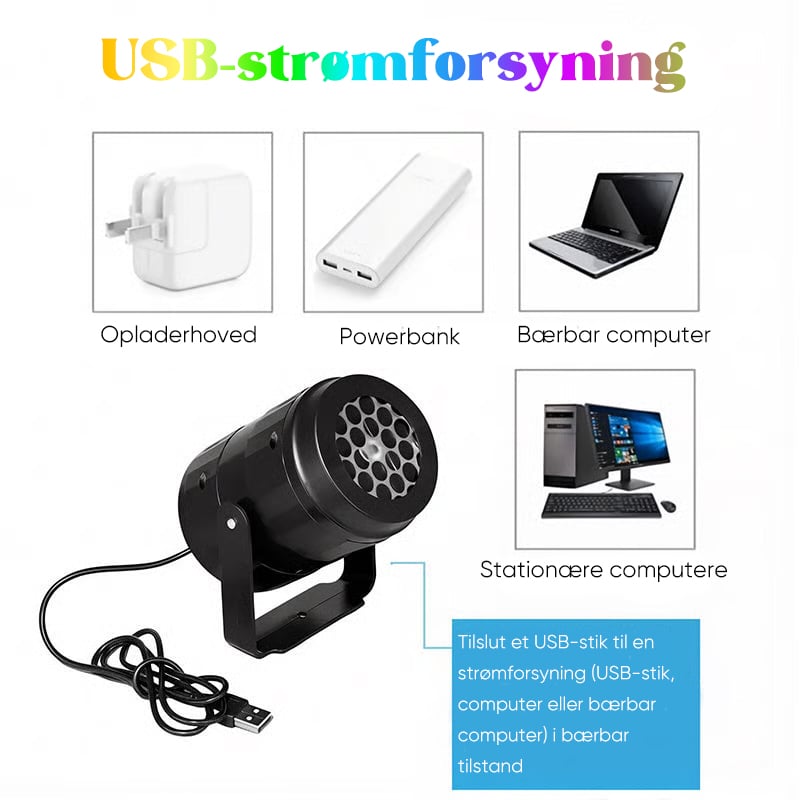 Projektorlampe med julemotiver