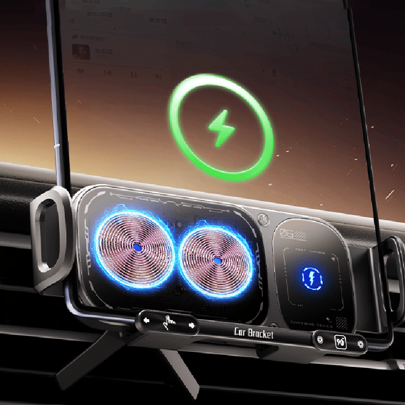 Roterende telefonholder med trådløs opladning til bilen