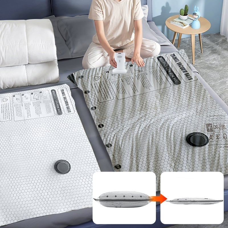 Vakuumkompressede rejseposer med luftpumpe