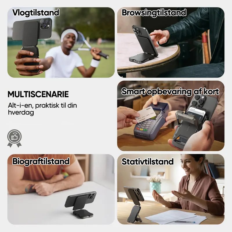 Magnetisk pung med stativ