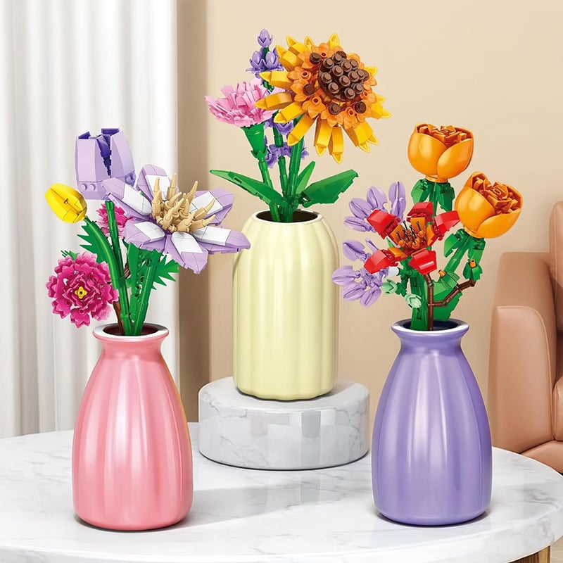 Blomsterbuket byggeklods julekalendersæt