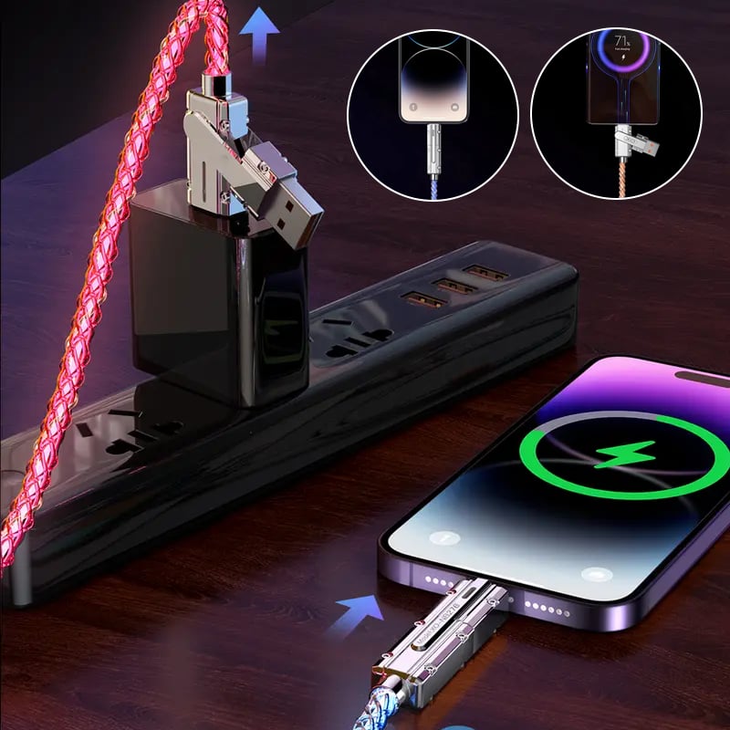 Fire-i-En 100W ladekabel med farverigt lys