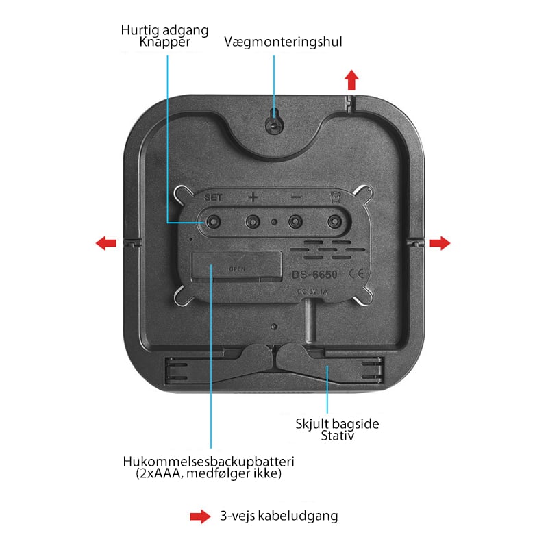 Multifunktionelt LED-ur