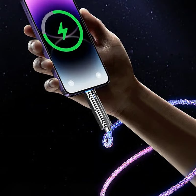 Fire-i-En 100W ladekabel med farverigt lys