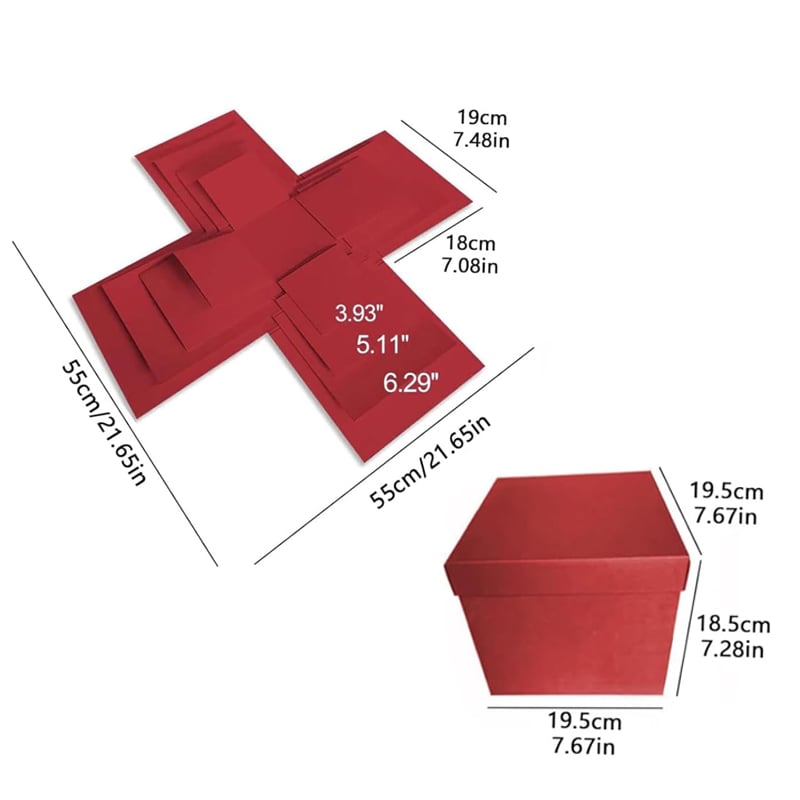 Overraskelses eksplosion gaveindpakning - Tom æske
