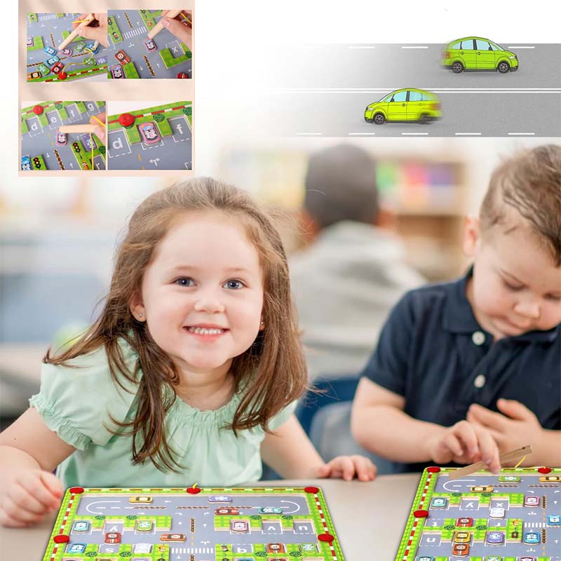 Magnetisk alfabet parkeringslegetøj