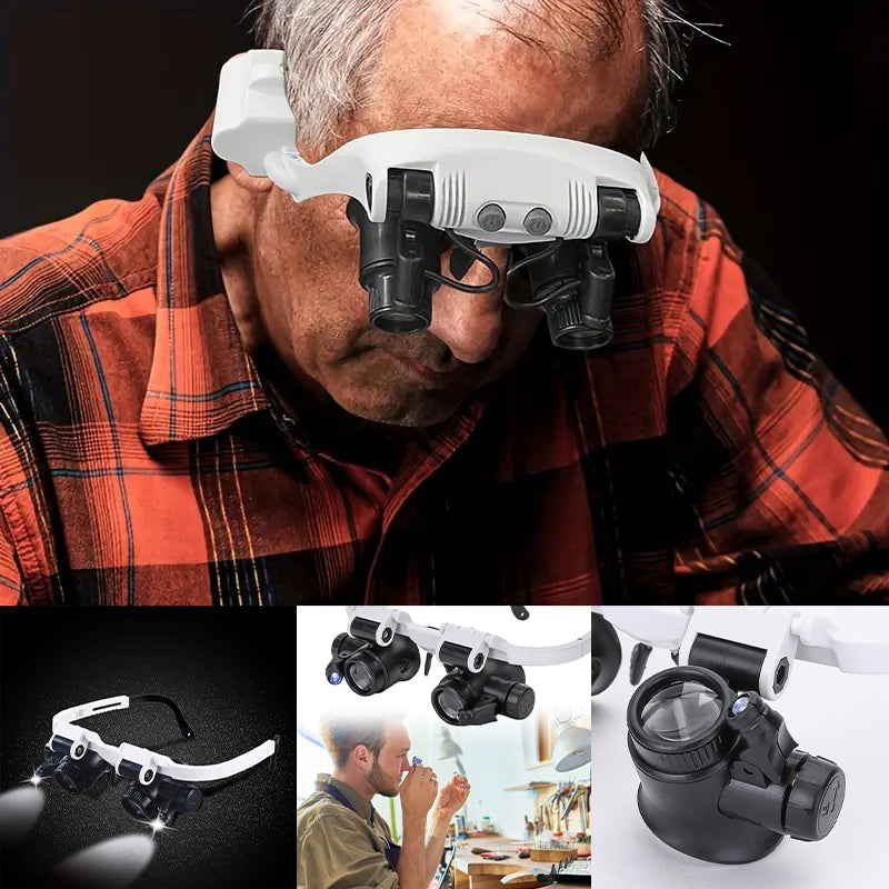 Magnifying Glasses with LED Lights for Dual Eyes