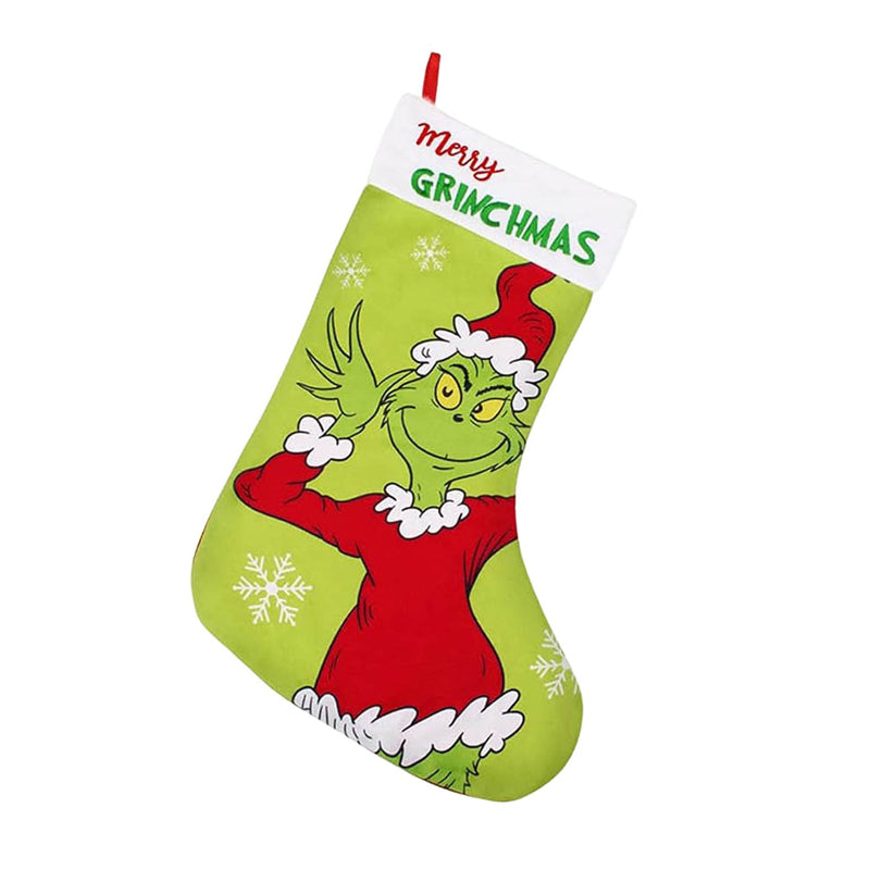 Dekorative Grinch-julestrømper