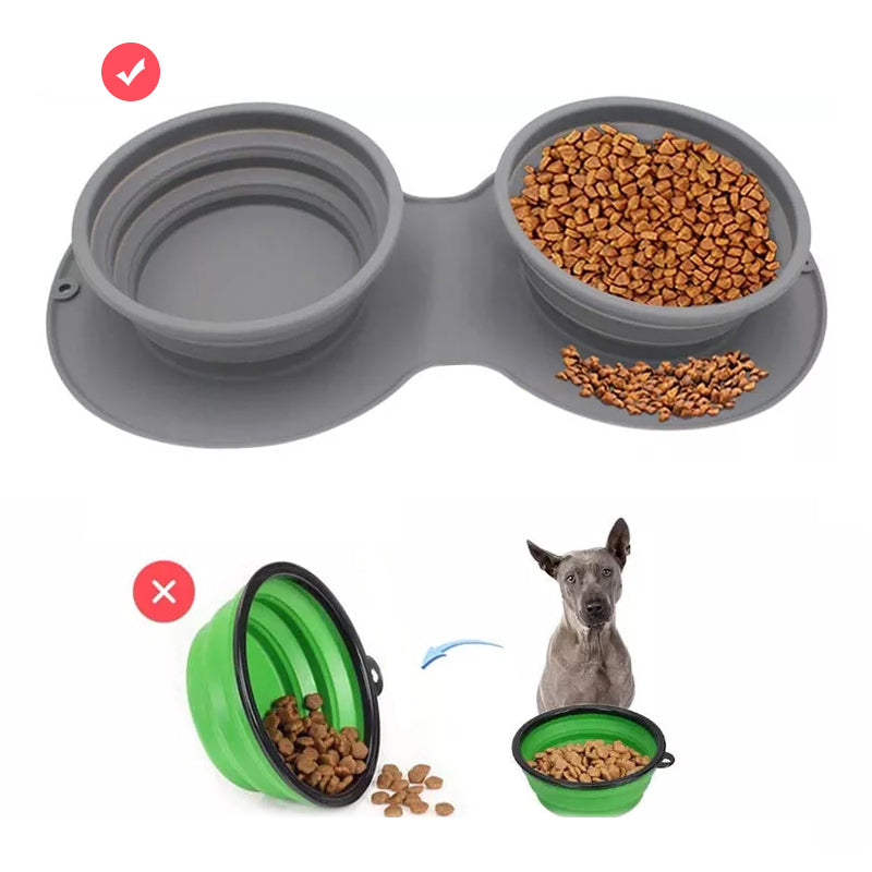 Silikone fodringsskål til kæledyr i rejsestørrelse