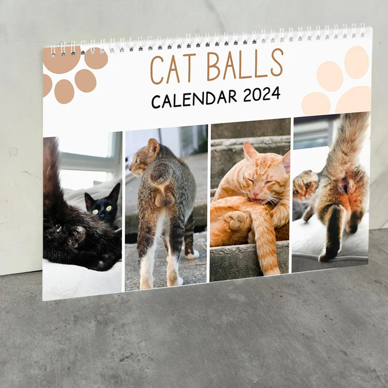 Sjov 2024 kalender med kattekugler