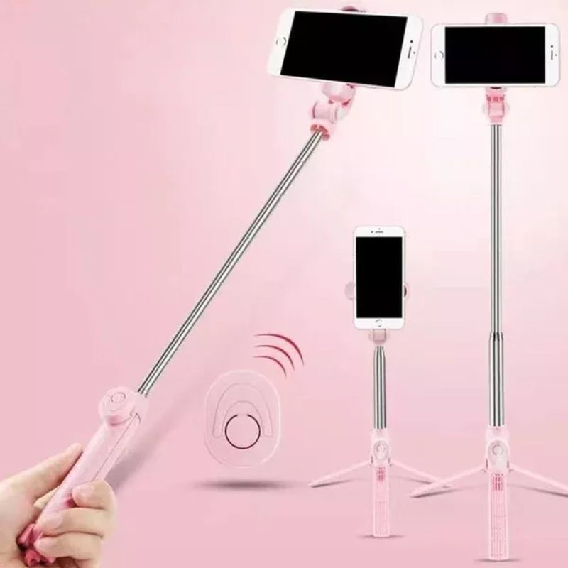 6 i 1 trådløs Bluetooth Selfie Stick m/fod