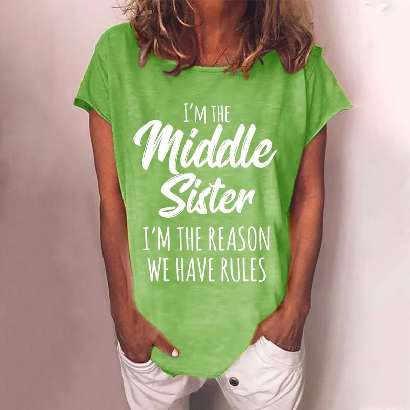 T-shirt med regler for søsterskab