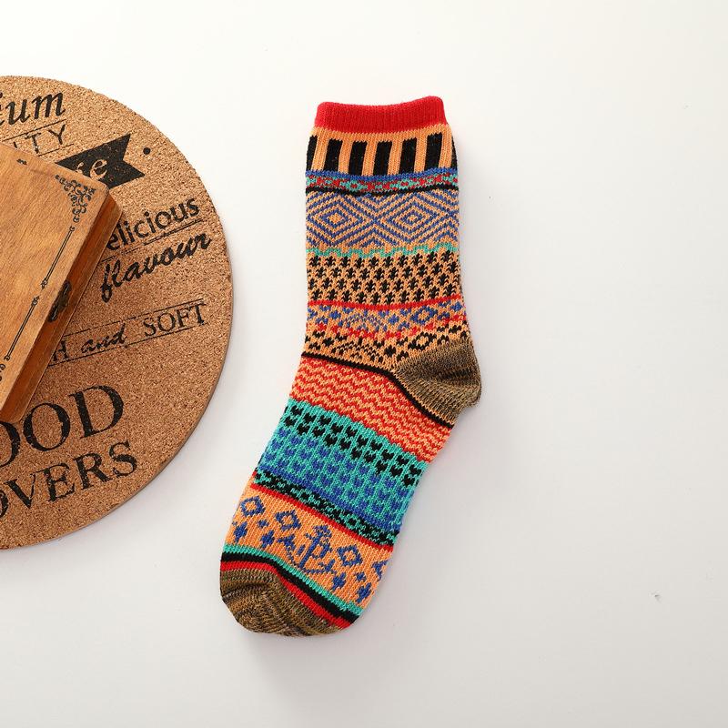 Retro etniske sokker til mænd（5 par）