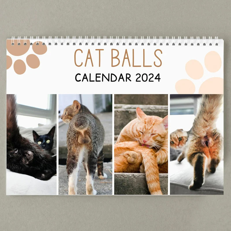 Sjov 2024 kalender med kattekugler