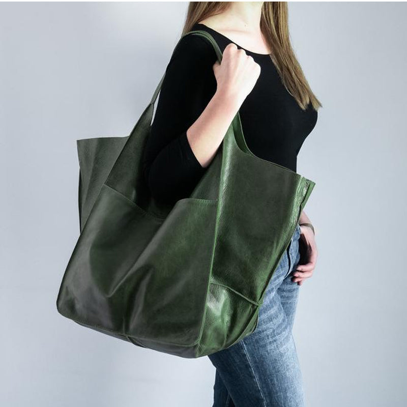 Kvinder Oversize Weekender læder håndtasker