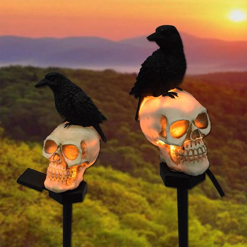 Solcelledrevne Kranie & krage Dekorative Halloweenlys