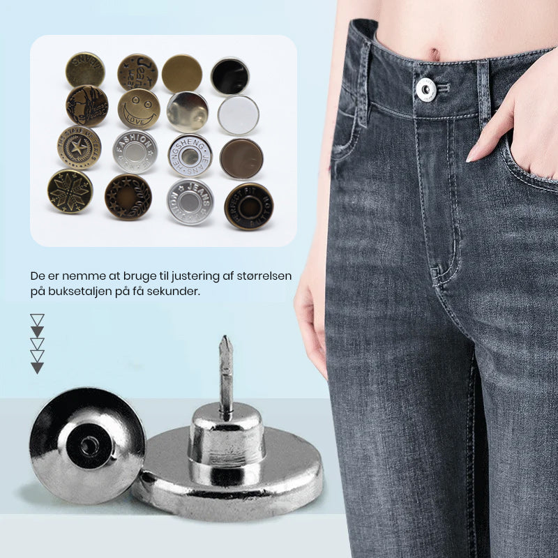 Justerbare knapper til Jeans med trådfri installation