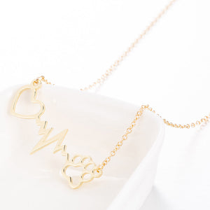 ECG hund pote print kærlighed halskæde