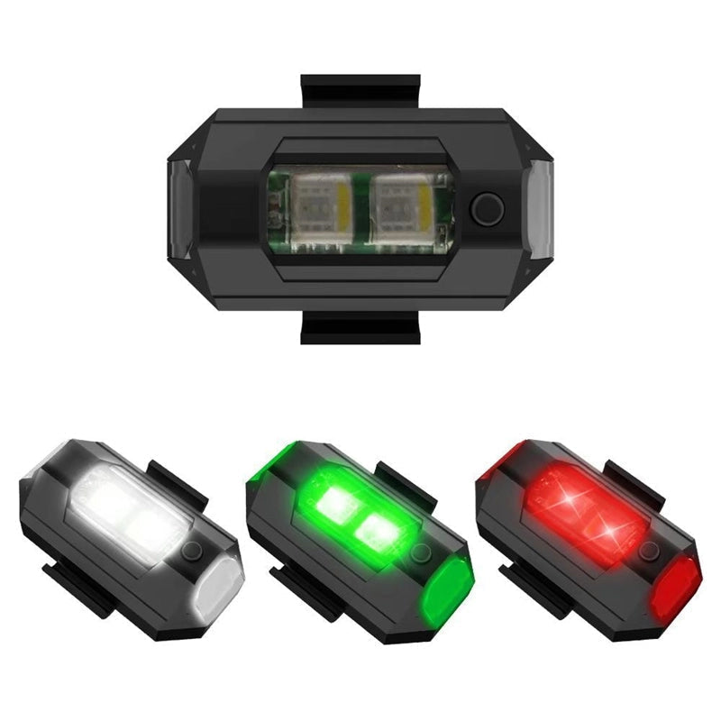 4 farver LED flystroboskoplys og USB-opladning